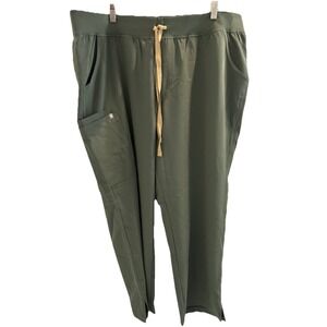NWT FIGS Kade Cargo Scrub Pants W Size 3XLP Army Green Khaki Medical Workwear